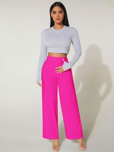 These Cute Pink Seam Front High Waist Pants are perfect for any casual or dressed-up look. Made with a high waist design and seam front detailing, these pants are both trendy and comfortable. The perfect addition to any fashion-forward wardrobe. 92% Polyester, 8% Elastane Machine Wash Zipper Closure Size Chart XS = Dress 0-2, Bust, 31"-32.5", Waist 23"-24, Hip 31"- 34"Small = Dress 4-6, Bust,33"-35", Waist 25-26", Hips 35"-37"Medium = Dress 8-10, Bust 35-36" Waist 27-28", Hips 38-39"Large =Dress 12-14,Bust,38-40, Waist,29-31", Hips 40-42"14/16 - Bust 40"-42", Waist 33.5"-36", Hips 44"-46"18/20 - Bust 42"-44", Waist 37"- 40", Hips 47"-50" Pants Elegant, Women Summer Outfits, Elegant Pant, Summer Outfits 2024, High Waist Wide Leg Pants, Trousers For Women, Tiktok Shop, Comfortable Leggings, Business Pants