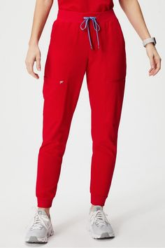 On-Call 4-Pocket Scrub Jogger Fabletics Goji Red female Activewear >> Scrubs >> Bottoms >> Product Feed MotionTech regular Red Stretch Joggers For Athleisure, Red Stretch Joggers Athleisure Style, Red Stretch Sporty Joggers, Sporty Stretch Red Joggers, Red Sport Bottoms For Fall, Fitted Red Activewear With Pockets, Red Relaxed Fit Bottoms For Workout, Red Relaxed Fit Workout Bottoms, Female Activewear