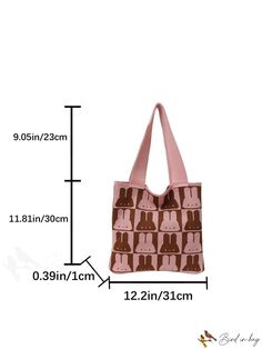 BirdinBag - Stylish Knitted Beach Bag with Spacious Single Shoulder Design for Women, featuring Adorable Cartoon Rabbit Pattern Bags Pattern, Rabbit Pattern, Cartoon Rabbit, Adorable Cartoon, Rabbit Cartoon, Word Wrap, Crochet Bag Pattern, Knitting Women, Shoulder Design