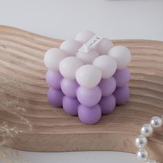 Candles Soy Gradient Bubble Cube Candle - Living Simply House Exam Care Package, Bubble Cube Candle, Flower Pastel, Cube Candle, Pastel White, Fun Dinner, Lavender Orange, Dinner Candles, Wild Orange