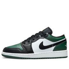 (GS) Air Jordan 1 Low 'Green Toe' 553560-371 (AJ1/SNKR/Retro/Low Top/Basketball) Green Jordan Shoes With Rubber Sole For Sports, Green Throwback Sneakers For Streetwear, Green Round Toe Skate Shoes For Sports, Green Sporty Basketball Shoes For Streetwear, Sporty Green Basketball Shoes For Streetwear, Casual Green Jordan Shoes For Light Sports, Green High-top Jordan Sports Shoes, High-top Green Jordan Sports Shoes, Green Sporty Synthetic Jordan Shoes