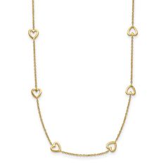 Show your love and make a statement with our Gold Open Hearts on Chain Necklaces. The perfect gift for that special someone in your life. Discover the perfect expression of affection with our Gold Open Hearts on Chain Necklace. Ideal for the modern gift-giver, this elegantly casual accessory dazzles with interlinked hearts, showcasing a timeless symbol of love. Whether you're spoiling someone special or treating yourself, it's a versatile piece that adds a touch of heartfelt charm to any outfit. Modern Necklaces For Valentine's Day Anniversary, Modern Necklaces For Anniversary On Valentine's Day, Elegant Heart Necklace With Cable Chain For Valentine's Day, Valentine's Day Anniversary Cable Chain Necklaces, Modern Heart Charm Necklace For Valentine's Day, Modern Valentine's Day Necklaces, Valentine's Day Heart Necklace With Cable Chain For Anniversary, Modern Heart Pendant Necklaces For Valentine's Day, Yellow Gold Heart Shaped Box Chain Jewelry