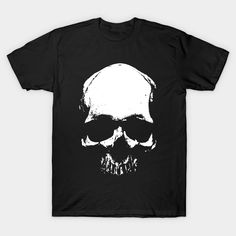 Image of a human skull in white -- Choose from our vast selection of Crewneck and V-Neck T-Shirts to match with your favorite design to make the perfect graphic T-Shirt. Pick your favorite: Classic, Boxy, Tri-Blend, V-Neck, or Premium. Customize your color! For men and women. Grunge Skull T-shirt Pre-shrunk, White Skull Print T-shirt For Fans, White Skull Graphic Print T-shirt, White Skull Shaped Grunge T-shirt, White Grunge T-shirt With Skull Design, White Punk T-shirt With Skull Print, Horror Crew Neck T-shirt With Skull Print, Horror Skull Print Crew Neck T-shirt, White Horror T-shirt With Crew Neck