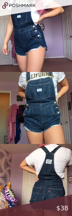 NWOT Levi short overalls Blue denim Levi’s shorts overalls Never worn, except for these photos  NWOT Model wears 27-28 in pants Levi's Shorts Jean Shorts Levi Shorts, Overall Shorts, Jean Shorts, Blue Denim, Overalls, Plus Fashion, Womens Shorts, Outfit Inspo, Fashion Tips