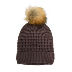 Xetra Waffle Slouch Cuff Hat with Faux Fur Pom, T8KWAF-FP Beanie With Faux Fur Trim For Cold Weather, Cold Weather Beanie With Faux Fur Trim, Casual Winter Hat With Faux Fur Trim, Cold Weather Beanie With Faux Fur Lining, Tractor Supplies, Tractor Supply, Cold Weather Accessories, Fur Pom Pom, Winter Hat