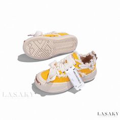 Lasaky - Leisurely Life Shoes with Soft Sole White Sole Vulcanized Canvas Shoes With Round Toe, White Vulcanized Sole Canvas Shoes With Round Toe, White Sole Canvas Shoes With Vulcanized Sole, White Vulcanized Canvas Shoes With Round Toe, Spring Platform Canvas Shoes With Closed Toe, Sneakers With Vulcanized Sole And Round Toe, White Sole Lace-up Canvas Shoes, Canvas Shoes With Laces And White Sole, Yellow Sneakers With Stitched Sole And Round Toe