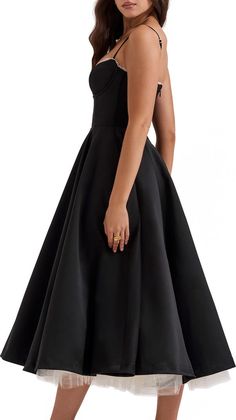 HOUSE OF CB Mademoiselle Bustier Stretch Satin Midi Dress | Nordstrom Fitted Satin Ball Gown For Party, Fitted Satin Ball Gown For Evening, A-line Satin Corset Dress With Boned Bodice, Fitted Satin Ball Gown Dress, Fitted Satin Ball Gown, Satin A-line Corset Dress With Corset Back, A-line Corset Dress With Boned Bodice For Prom, Elegant Taffeta Corset Dress For Prom, Classic A-line Party Dress With Boned Bodice