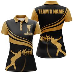 Specially designed for proud bowlers. Let's wear this awesome polo shirt and be bold. ✔️ PERSONALIZED BOWLING POLO - Come with a stylish shirt form and unique design, our polo shirts will make you stand out from the crowd, and show off bowlers’ passion and confidence. Add customization details to make it a unique one that bears your own imprints.✔️ COMFORTABLE & STYLISH - Lightweight and UV-proof fabric bring you absolute comfort in any activities and sports. Moisture-wicking and quick-drying fe Black Golf T-shirt With Team Name, Team Name Polo Collar Tops For Team Events, Fitted Sports Polo Shirt With Team Name, Black Moisture-wicking Polo Shirt For Team Events, Team Spirit Black Polo Shirt For Golf, Black Team Spirit Polo Shirt For Golf, Team Spirit Polo Shirt For Sports Season, Crew Neck Polo Shirt For Team Events, Team Name Polo Shirt For Sports Events