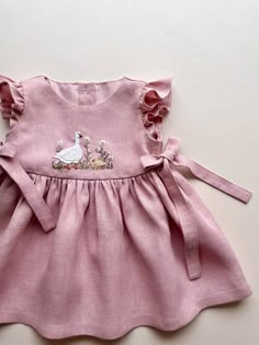 Dress With Embroidery Gees and Chamomiles, Girls Soft Linen Dress, Toddler Linen Dress, First Birthday Girl Dress, Dress for Girls - Etsy First Birthday Girl Dress, Goose Birthday, Newborn Summer, Baby Dress Embroidery, Baby First Birthday Themes, 1st Birthday Dress, 1st Birthday Dresses, First Birthday Girl, First Birthday Dresses