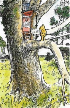 winnie the pooh tree house is shown in this drawing