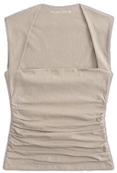 Beige Seamless Scoop Neck Tank Top, Seamless V-neck Stretch Camisole, Portrait Neckline, Beige Stretch V-neck Tank Top, Abercrombie Fitch, Bodice, Cotton Blend, Womens Tops, Collage