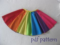 a skirt made out of different colors of fabric with the word pattern written below it