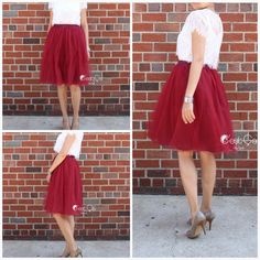 Claire Burgundy Soft Tulle Skirt - Midi  #skirt #tulle #tutu #whimsical #tulleskirt Fall Tulle Pleated Skirt, Fall Pleated Tulle Skirt, Chic Tulle Skirt For Fall, Fall Full Tulle Skirt, Fall Season Full Tulle Skirt, Fall Party Tulle Bottoms, Chic Burgundy Skirt For Spring, Elegant Burgundy Skirt For Spring, Spring Party Skirt In Burgundy