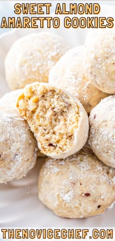 sweet almond amarjeto cookies on a white plate