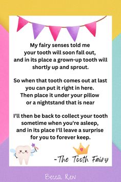 the tooth fairy poem for kids