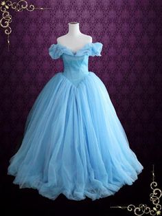 Cinderella Blue Ball Gown Evening Dress | Cinderella Lace Overlay Wedding Dress, Blue Lace Wedding Dress, Boho Style Wedding Dress, Enchanted Princess, Blue Ball Gown, Cinderella Blue, Cinderella 2015, Princess Gowns, Blue Ball Gowns