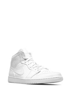 Jordan Air Jordan 1 Mid "Triple White" Sneakers - Farfetch Jordan 1 Mid Triple White, Nike Air Jordan 1 Mid, Nike Air Jordan 1, Air Jordan 1 Mid, Jordan 1 Mid, Air Jordan 1, White Sneakers, Sneakers White, Nike Air Jordan