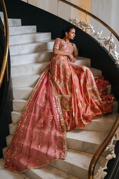 Ayda Monsoon Wedding, Organza Dupatta, Pink Print, Blush Pink, Blush, How To Memorize Things, Silk, Floral, Pink