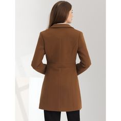 This women's winter coat boasts a timeless notched lapel that exudes sophistication and elegance. The single-breasted button-down front adds a touch of refinement to any outfit. A must-have option for the new season, add new styles to your wardrobe. Featuring a soft lining and comfortable fit, this winter coat is perfect for those who want to stay warm without sacrificing comfort. It's designed to keep you cozy, even on the coldest of days. Can be dressed up or down. Pair it with jeans and ankle Formal Brown Wool Coat With Double Button Closure, Brown Notch Lapel Wool Coat With Hidden Buttons, Brown Wool Coat With Double-breasted Buttons For Winter, Brown Long Wool Coat With Double Button Closure, Women's Winter Coat, Chic Brown Wool Coat With Double-breasted Button Fastening, Down Winter Coats, Wool Peacoat, Winter Coats