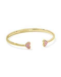 Framed Ari Heart Gold Cuff Bracelet in Light Pink Drusy | Kendra Scott Kendra Scott Bangle, Pink Bracelet Stack, Valentines Wishlist, Bf Valentines Day Gifts, Gold Band Bracelet, Heart Friendship Bracelet, Dope Jewelry Accessories, Pink Products, Gold Cuff Bracelet