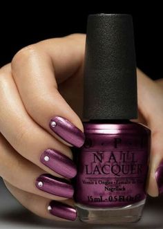 Fall Nail Polish Ideas, Purple Nail Designs, Purple Nail, Metallic Nails, Colorful Nail Designs, Short Acrylic Nails Designs, Nail Designs Glitter, Classy Nails