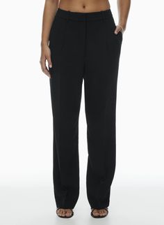 THE EFFORTLESS PANT™ CURVE-FIT Tailored Tapered Leg Dress Pants, Versatile Tailored Tapered Leg Dress Pants, Tailored Full-length Versatile Pants, Tailored Full Length Versatile Pants, Classic Wide Leg Dress Pants With Relaxed Fit, Black Tapered Leg Pants For Daywear, Formal Relaxed Fit Wide-leg Pants, Black Tapered Leg Daywear Pants, Black Tapered Leg Day Pants