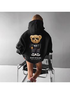 ⭐️ Sweatshirts, Oversize Teddy Bear Hoodie Oversized Teddy Bear, Teddy Bear Hoodie, Bear Hoodie, Happy Colors, Teddy Bear, Sweatshirts, Black, Color