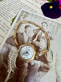 This is a late 1800s - 1910s ladies (can be a men's as well) wrist watch in a gold filled materials The engraving in the center of the face as well as the side of the movement's bezel is very ornate and quite beautiful. The blue hour hands with openings at the end definitely give this one some character. The strap is adjustable as shown in the pictures.  The crystal is actually glass as well. many of these old watches typically have plastic crystals since they're cheaper and less prone to shattering.  maked "1/20 gold filled" on the inner strap indicating the metal is 5% gold.  The clasp is adjustable by about 7" 8.5" Approx Weight: grams RUNS & WORKS - Shown to keep time well and doesn't have any resistance when winding. Would make a great daily time piece. Though I cannot guarantee it ke Cocktail Watch, The Blue Hour, Small Watch, Old Watches, Blue Hour, The Movement, Time Piece, The Face, Wrist Watch