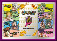 an advertisement for the 25th anniversary celebration of jojo's bizarre adventure