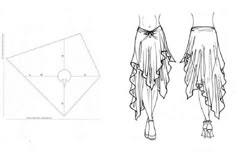 the diagram shows how to make an origami dress with ruffled hems