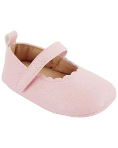 Baby Crib Shoes from carters.com. Shop clothing & accessories from a trusted name in kids, toddlers, and baby clothes. Oshkosh Baby, Pink Sparkles, Baby Shoe Sizes, Carters Girl, Baby Slippers, Shoes Pink, Cute Boots, Ballet Slippers