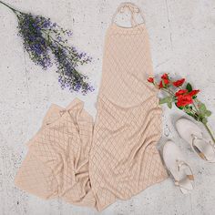 This summer beach cover-up is a must-have! This summer halter dress is made to lounge in all day and then dress up for a day out. Easily pair this dress with your heels or strappy sandals and your best summer accessories for a cute beach day.MEASUREMENTS: Small | Bust: 36"-38"in | Waist: 26"-28"inMedium | Bust: 38"-40"in | Waist: 28"-30"inLarge | Bust: 40"-42"in | Waist: 30"-32"in Beige Halter Neck Sundress For Vacation, Summer Beachwear Halter Maxi Dress, Summer Maxi Halter Dress For Day Out, Beige Halter Neck Beach Dress For Vacation, Beach Season Halter Maxi Dress, Beach Season Halter Maxi Dress For Day Out, Beige Halter Neck Beach Dress For Summer, Beige Halter Neck Sundress For Summer, Beige Maxi Halter Dress For Summer