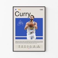 Steph Curry Poster Postersport Steph Curry Poster, Nba Poster, Preppy Prints, Curry Warriors, Warriors Stephen Curry, Sport Bedroom, Modern Preppy, Nba Mvp, Decorating A Bedroom