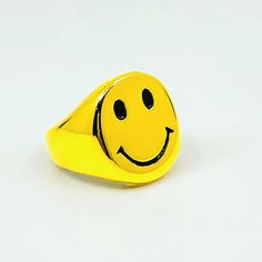 Smiley Face Ring Stainless Steel - Wynwood Shop Novelty Smiley Face Jewelry For Gifting, Novelty Smiley Face Jewelry As Gift, Novelty Smiley Face Jewelry For Gifts, Novelty Smiley Face Jewelry Gift, Smiley Face Ring As Gift, Smiley Face Ring, Face Ring, Stainless Steel Ring, Wash Your Hands