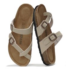 PRICES MAY VARY. 𝗚𝗲𝗻𝘂𝗶𝗻𝗲 𝗟𝗲𝗮𝘁𝗵𝗲𝗿: Enjoy the perfect blend of comfort, style, and durability with Project Cloud's Genuine Leather womens sandals. Crafted with high-quality leather, these slides for women from Project Cloud offer a luxurious feel and a sophisticated look. 𝗦𝘂𝗲𝗱𝗲 𝗜𝗻𝘀𝗼𝗹𝗲𝘀: Experience ultimate comfort and premium quality with 100% Genuine Suede insoles. Whether you're heading to the beach, or just running errands, our Project Cloud sandals are the perfect ble Summer Sport Sandals With Adjustable Strap, Comfortable T-strap Sandals With Leather Footbed For Beach, Casual Footbed Sandals With Single Toe Strap For Vacation, Beige Toe Post T-strap Sandals For Vacation, Summer Beach T-strap Sandals With Leather Footbed, Adjustable Strap Slip-on Footbed Sandals For Vacation, Leather Footbed Toe Loop Flip Flops For Beach, Summer Sport Sandals With Leather Footbed For Vacation, Casual Summer Footbed Sandals With Toe Loop