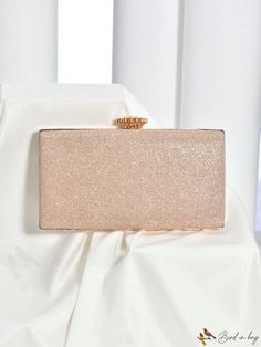 BirdinBag - Glitter Box Bag: Elegant Small Purse for Weddings, Proms & Parties Elegant Glitter Evening Bag Rectangular, Elegant Rectangular Glitter Evening Bag, Glamorous Glitter Rectangular Evening Bag, Glamorous Rectangular Bags For Prom, Glamorous Rectangular Prom Bags, Glitter Clutch Evening Bag For Wedding, Elegant Glitter Bag For Events, Rectangular Glitter Evening Bag For Formal Events, Rectangular Glitter Clutch For Formal Events