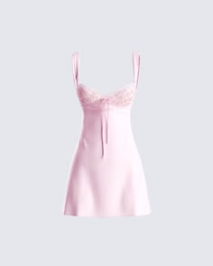 Our MABEL dress, now in pink for all our barbies 💅 Complete with a satin bow front detail, an A-line style, and lace overlays at bust cups - this dress is really all you need for all your doll activities 💗 White Corset Dress, Cute Homecoming Dresses, Pink Mini Dress, Hoco Dress, Grad Dresses, Hoco Dresses, Pink Mini Dresses, Pink Mini, Birthday Dresses