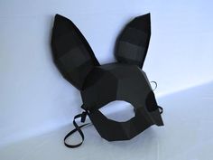 Bunny Ears Face Mask for Halloween - DIY Pattern Builds in 30 Minutes! | Halloween Mask | Bunny Mask Bunny Mask Costume Halloween, Mask From Paper, Black Bunny Mask, Rabbit Mask Halloween, 3d Printed Bunny Mask, Full Face Rabbit Mask, Mask For Halloween, Rabbit Mask, Raptor Dinosaur