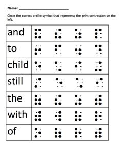 grade 2 braille | Braille, Braille activities, Sign language alphabet