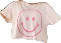 Simply Smiley Tee | Sassy Shortcake Boutique | sassyshortcake.com Sassy Shortcake, Pink Smiley Face, White Linen Skirt, Pink Smiley, Cropped Tee, Linen Skirt, Smiley Face, Crop Tee, White Linen