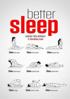 the poster shows how to do an exercise for better sleep, with instructions on it