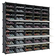 PRICES MAY VARY. 【SPACIOUS STORAGE】Dimension:80"(W) x 12"(D) x 72"(H). Shoe Rack helps you easily locate the shoes. Shoe rack can accommodate both mens and womens shoes, from loafers and boots to heels and flip-flops and is perfect in your home, office or dorm room. The pure white design cheers up the style of the cabinet with a black and white curly pattern. 【CREAT DESIGN】Each cube supports up to 22 lbs. The cube can hold up to 4 pairs of adult shoes, and waterproof, dustproof PP plastic panels Tower Shelf, Large Shoe Rack, Wall Mounted Shoe Rack, Shoe Rack Organizer, Modular Cabinets, Boots Slippers, Shoe Rack Organization, Long Term Storage, Storage Cabinet Shelves