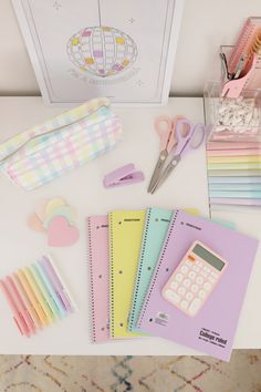 the stationery is neatly organized and ready to be used for school or home use