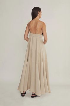 Shop the Luisa Dress by Heirlome | Official Site Chic A-line Maxi Dress With Lined Bodice, Linen A-line Evening Dress, Chic A-line Maxi Dress For Spring, Neutral Midi Length Evening Dress, Casual A-line Maxi Dress With Lined Bodice, Evening A-line Linen Dress, Chic Neutral Maxi Length Dress, Chic Neutral Maxi Dress, Evening Linen Maxi Dresses