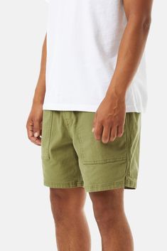 Inspired by one of our original 1970's walk-short designs, the Trails Short is a new addition to our walk-short collection. Made from a durable 98% cotton canvas 2% spandex canvas fabric, the Trails Short has a 16.5" outseam and features as elastic cinched waistband, front patch pocket, back welt pockets, notched side seam hem, faux fly and internal diagonal pinstripe binding. 98% cotton 2% spandex fabric Front patch pockets Back welt pockets Faux fly Notched side seam hem Internal pinstripe bin