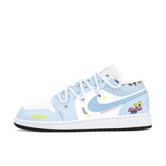 Baby Blue The Powerpuff Girls Custom Air Jordan 1 Low Add a playful and nostalgic touch to your sneaker collection with our Baby Blue The Powerpuff Girls Custom Air Jordan 1 Low. These hand-painted shoes are the epitome of unique footwear, designed for those who crave personalized sneakers with a fun and vibrant twist. Key Features: Powerpuff Girls Design: Each pair is meticulously crafted with a charming Baby Blue color scheme featuring the iconic Powerpuff Girls, offering a delightful and stylish look that stands out. Premium Materials: Made from high-quality materials, these bespoke sneakers ensure durability and comfort, perfect for both casual wear and special occasions. Handcrafted Excellence: Our custom kicks are individually hand-painted by talented artists, ensuring that no two pa Blue High-top Skate Shoes For Spring, Blue Skate Shoes For Spring, Blue Skate Shoes With Rubber Sole For Spring, Spring Blue Skate Shoes With Rubber Sole, Blue Skate Shoes With Rubber Sole, Blue Low-top Skate Shoes For Spring, Spring Blue Low-top Skate Shoes, Spring Blue High-top Sneakers With Rubber Sole, Playful Low-top Sneakers With Rubber Sole