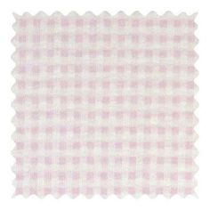 pink and white checkered fabric with scalloped edges on a white background,