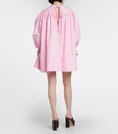 Cotton Poplin Minidress in Pink - Patou | Mytheresa Chic Cotton Smock Mini Dress, Chic Cotton Mini Dress For Daywear, Feminine Cotton Smock Dress, Cotton Smock Mini Dress For Daywear, Chic Cotton Smock Dress, Chic Poplin Dresses For Spring, Chic Summer Poplin Dress, Cotton Knee-length Mini Dress For Daywear, Knee-length Cotton Mini Dress For Daywear