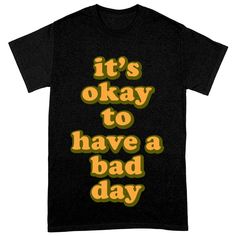 It's Ok Heavy Cotton T-Shirt - Positive Tee Shirt - Motivational T-Shirt - Blue Force Sports Black Relaxed Fit T-shirt With Funny Text, Vintage Black T-shirt With Letter Print, Vintage Black Top With Funny Print, Everyday Retro T-shirt With Funny Print, Retro Letter Print T-shirt For Everyday, Everyday Black T-shirt With Slogan, Funny Black T-shirt With Graphic Print, Retro Black Slogan Tops, Retro Black Shirt With Text Print