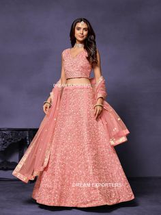 Beautiful Pink Lehenga Choli For Women Wedding Party Wear Lehngha Choli Designer Bridesmaids Lehngas Reception,Sangeet Wear Ghaghra Choli Details>> LEHENGA (Semi-Stitched): FABRIC : malai silk  WORK : Zari,Dori,Sequence Embroidery Work FLAIR : 3.50 mtr Inner : Cotton With Canvas and can can layered net SIZE : waist-42" height-42" BLOUSE (Un stitched) Blouse Fabric : malai Silk Work : Zari,Dori,Sequence Embroidery Work Blouse Size : Up to 44 Inches Bust(Un-Stitched) 0.80 mtr Un stitched DUPPTA DE Unstitched Blouse Wedding Sets For Diwali, Wedding Sets With Unstitched Blouse For Diwali, Festive Wedding Choli In Organza, Wedding Choli With Pallu In Organza, Wedding Anarkali Set With Unstitched Blouse In Organza, Bollywood Style Organza Choli For Wedding, Bollywood Organza Choli For Wedding, Organza Anarkali Set With Unstitched Blouse For Wedding, Organza Lehenga For Wedding Party Wear